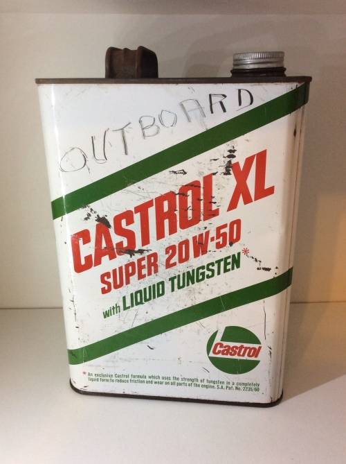 RARE CASTROL XL ONE GALLON OIL CAN - FIVE LITER - OIL TIN - GREAT FIND -