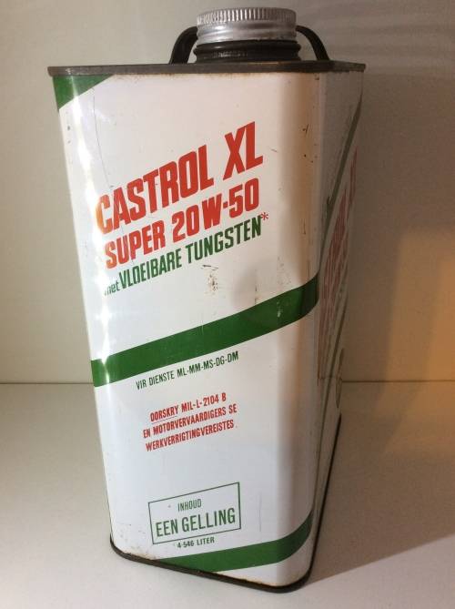 RARE CASTROL XL ONE GALLON OIL CAN - FIVE LITER - OIL TIN - GREAT FIND -