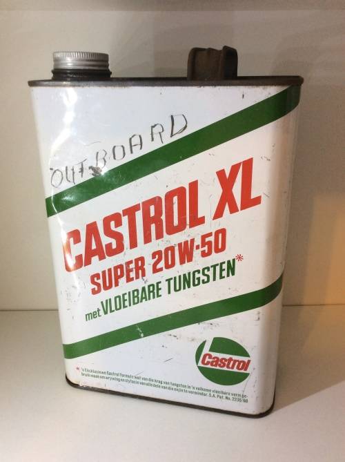 RARE CASTROL XL ONE GALLON OIL CAN - FIVE LITER - OIL TIN - GREAT FIND -