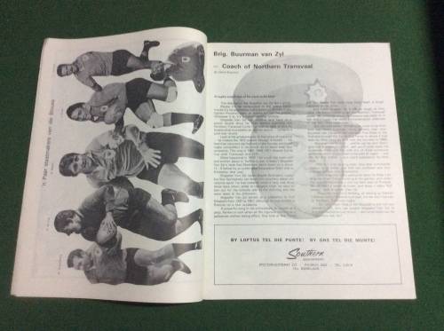 1974 NORTHERN TRANSVAAL VS BRITISH ISLANDS RUGBY PROGRAM - AMAZING PIECE SA RUGBY HISTORY -