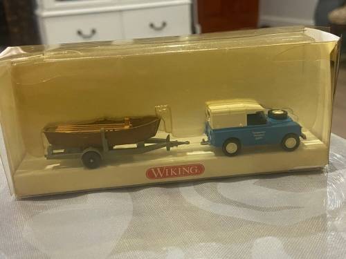 OLD WIKING 1:87 LANDROVER TRAILER COMBO - very rare -