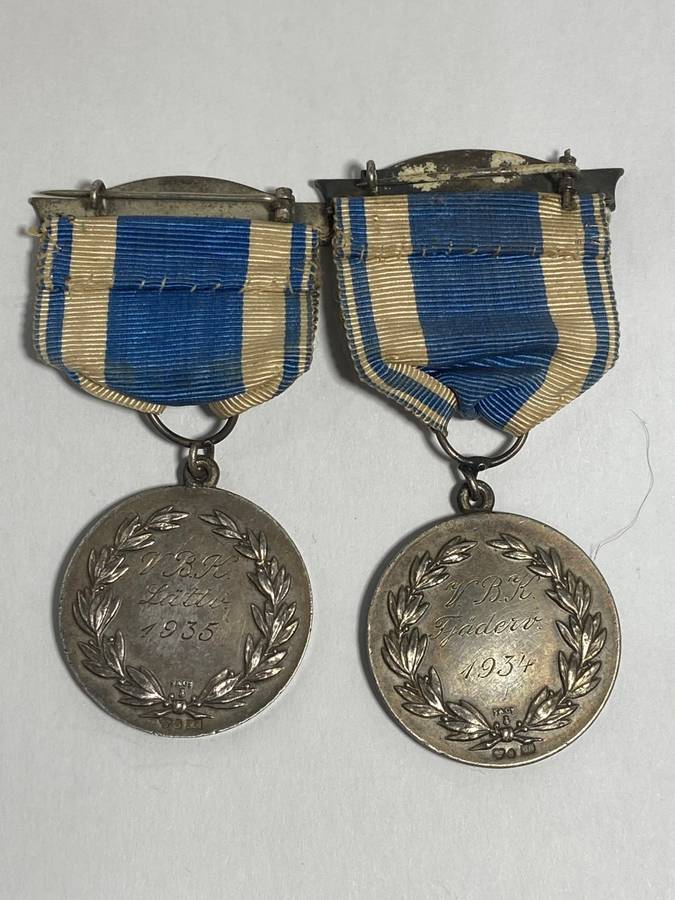 TWO 1930s MEDALS - SWEDISH SILVER -