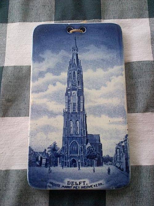 Delft Tile: Groote Markt Met Nieuwe Kerk , GREAT FIND! GET IN NOW!