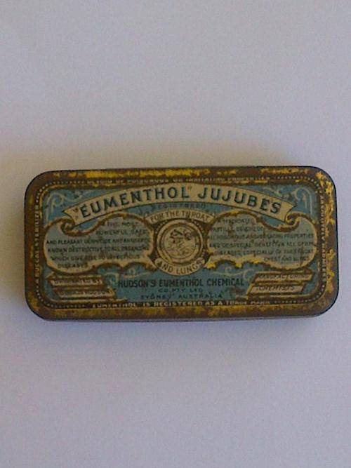 VINTAGE TIN: EUMENTHOL JUJUBES - FOR THE THROAT AND LUNGS