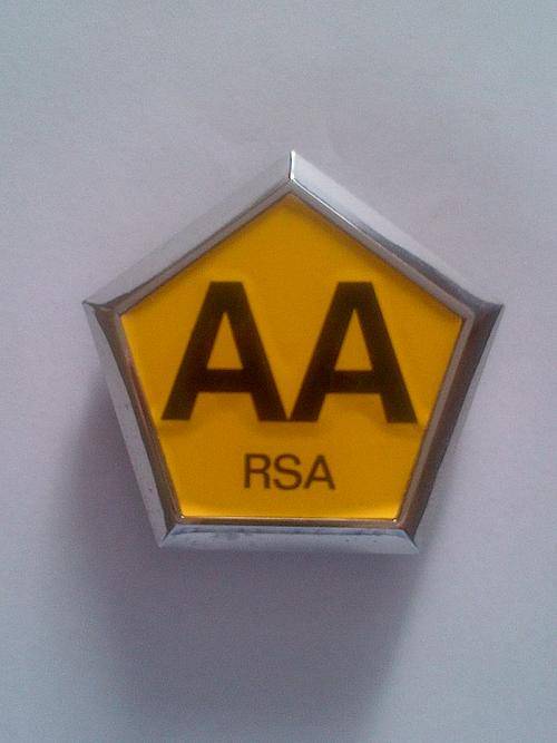 AA MOTOR BADGE - LIGHT METAL FRAME & PLASTIC BACKING AND STICKER