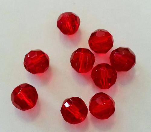 265 x 4mm round faceted red glass beads