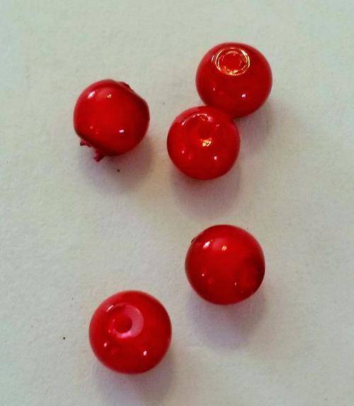 120 x 3mm red glass pearl beads