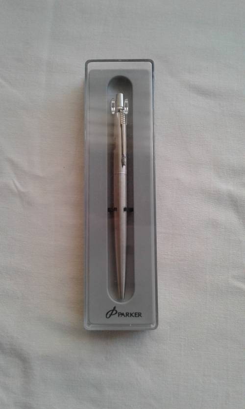 Parker stainless jotter pen boxed (branded)