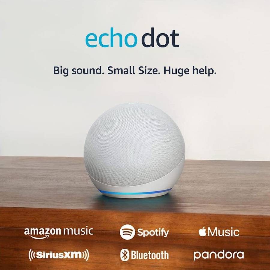 Echo Dot (5th Gen ) | With bigger vibrant sound, helpful routines and Alexa | Glacier White