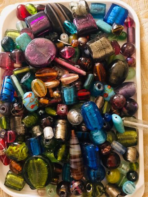 Foil and Lampwork Glass Beads 210 per pack