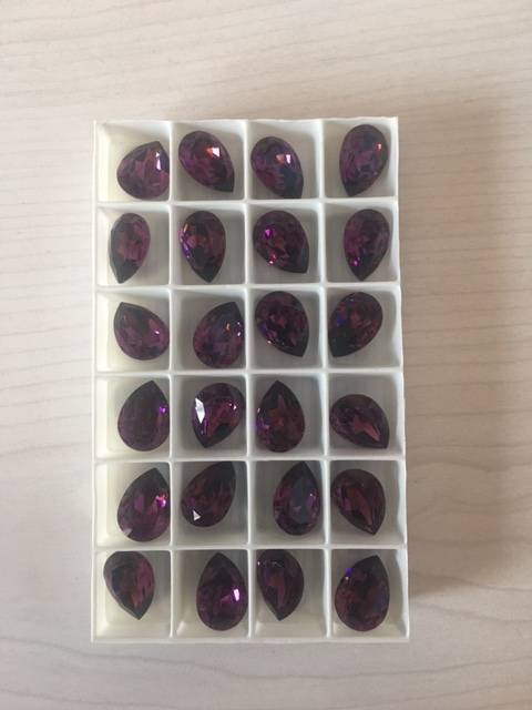 Swarovski Crystal Fancy Stone Amethyst 18mm x 10mm