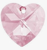 Swarovski 28mm Crystal Heart in Rosaline