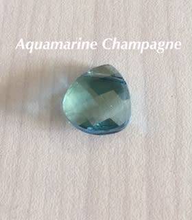 Swarovski 15x14mm Briolette Pendant in Aquamarine Champagne