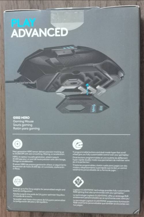 Logitech G502 HERO High Performance Wired Gaming Mouse, HERO 25K Sensor, 25,600 DPI, RGB, Adjustable