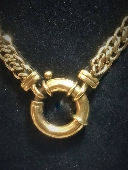 `Italy 9 Carat `HOLLOW GOLD`  Double Link, Necklace.