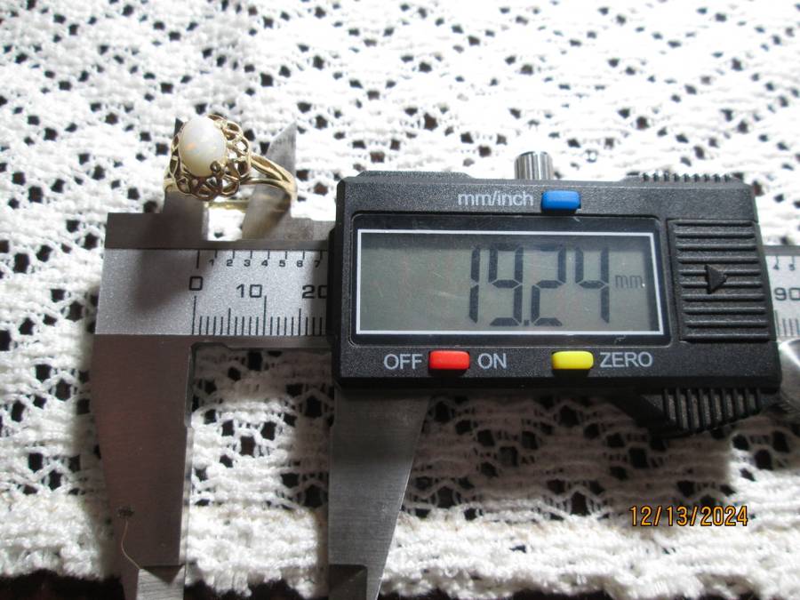 Australian Natural `Sugar Opal` Ring Set in `9ct Genuine Yellow Gold`