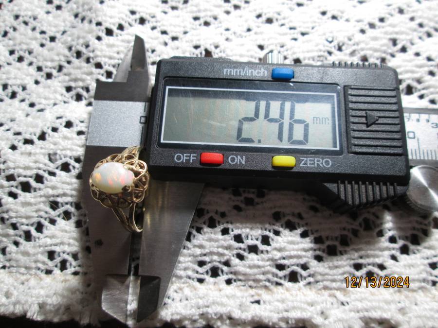 Australian Natural `Sugar Opal` Ring Set in `9ct Genuine Yellow Gold`