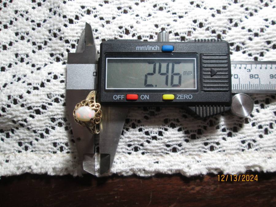 Australian Natural `Sugar Opal` Ring Set in `9ct Genuine Yellow Gold`