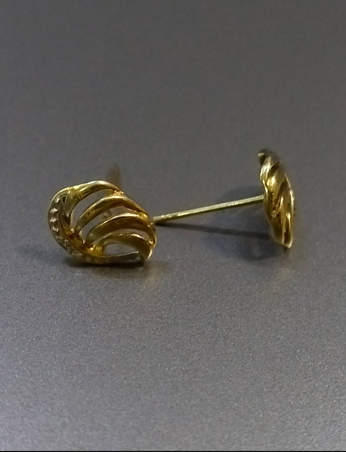 Beautiful `Twist` 9CT Yellow Gold Earrings