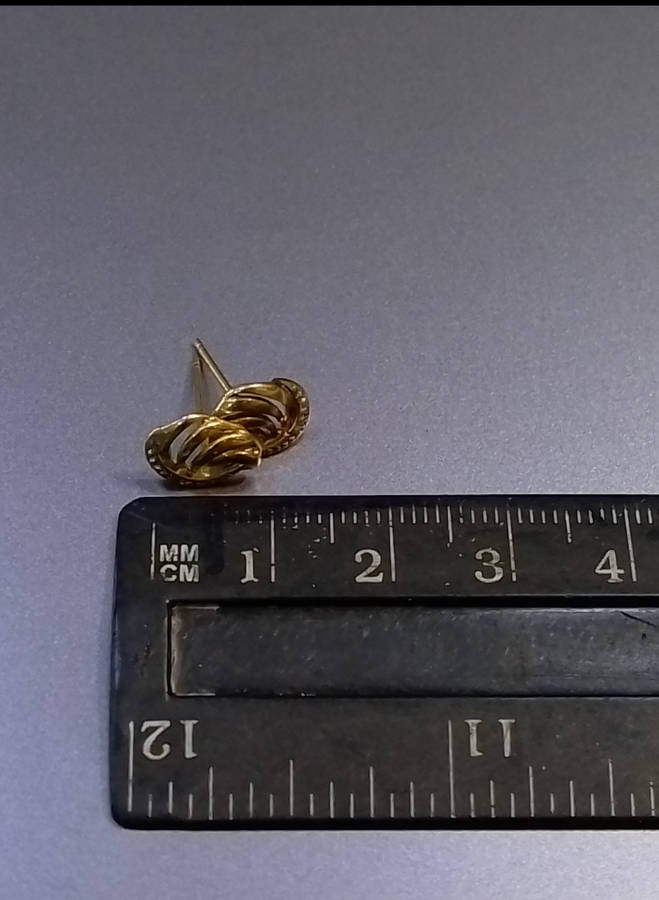 Beautiful `Twist` 9CT Yellow Gold Earrings