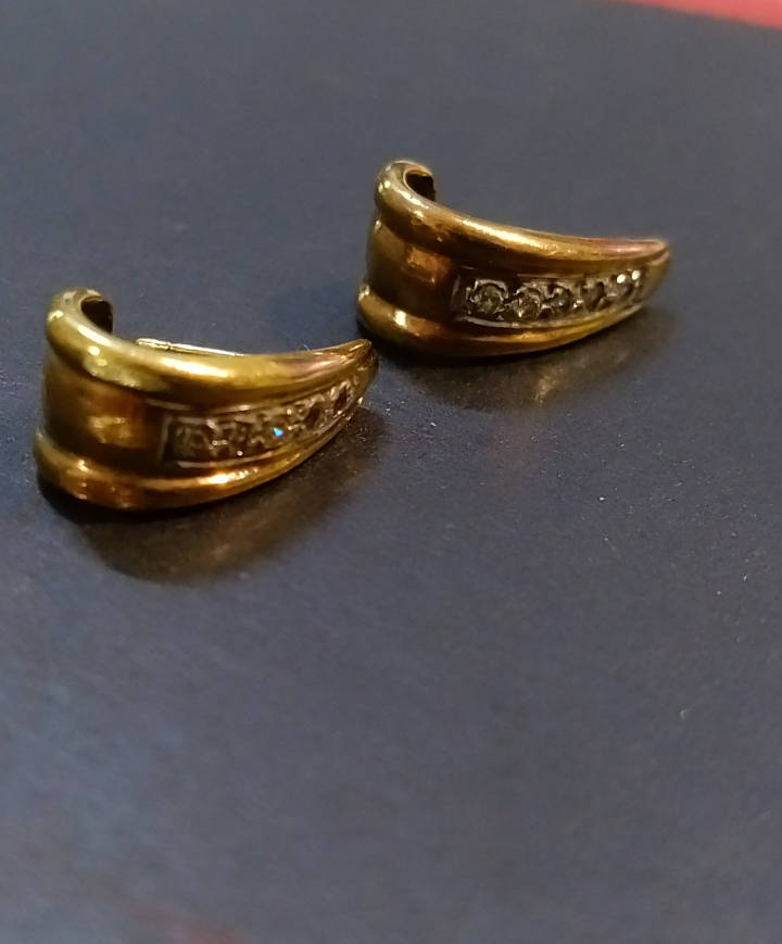 Ladies `CURVED` 9CT Rose Gold Earrings