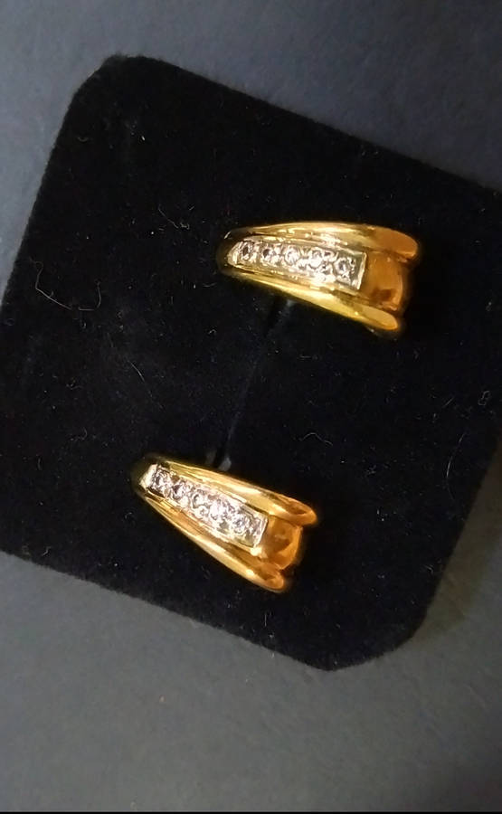 Ladies `CURVED` 9CT Rose Gold Earrings