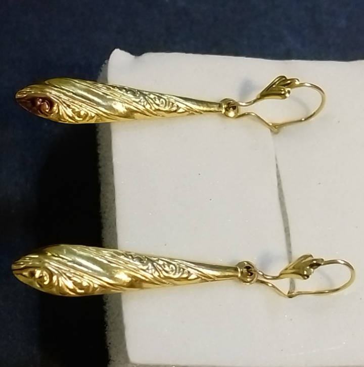 9CT Yellow Gold `CHANDILIER` Drop Earrings (Genuine Gold)