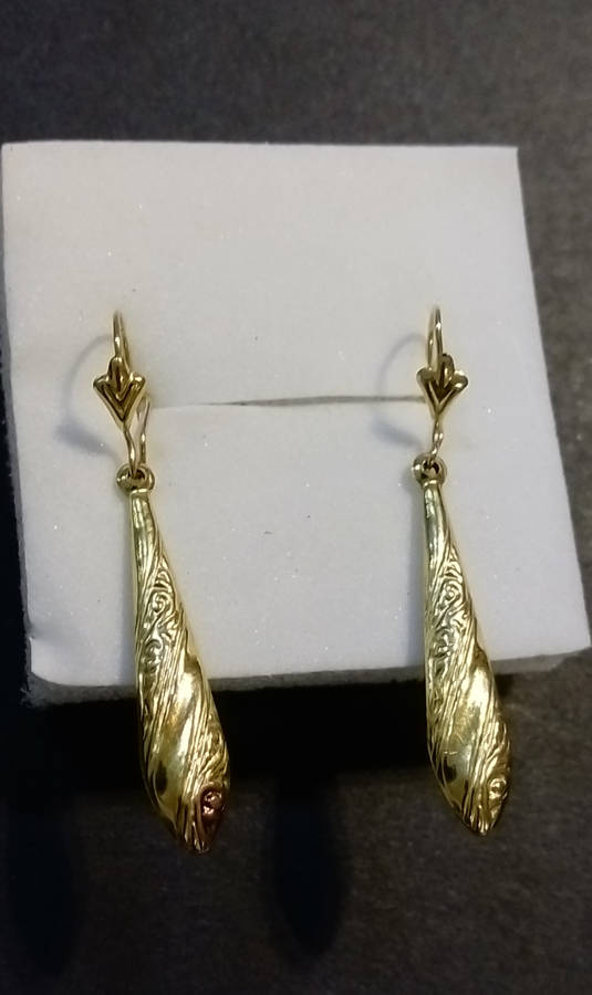 9CT Yellow Gold `CHANDILIER` Drop Earrings (Genuine Gold)