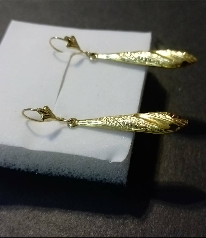 9CT Yellow Gold `CHANDILIER` Drop Earrings (Genuine Gold)