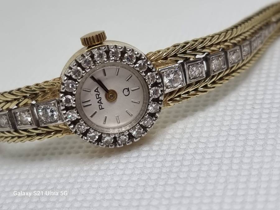 `ONE CARAT DIAMOND` Ladies Watch Set in `14CT YELLOW GOLD` .(Genuine Gold and Natural Diamonds)