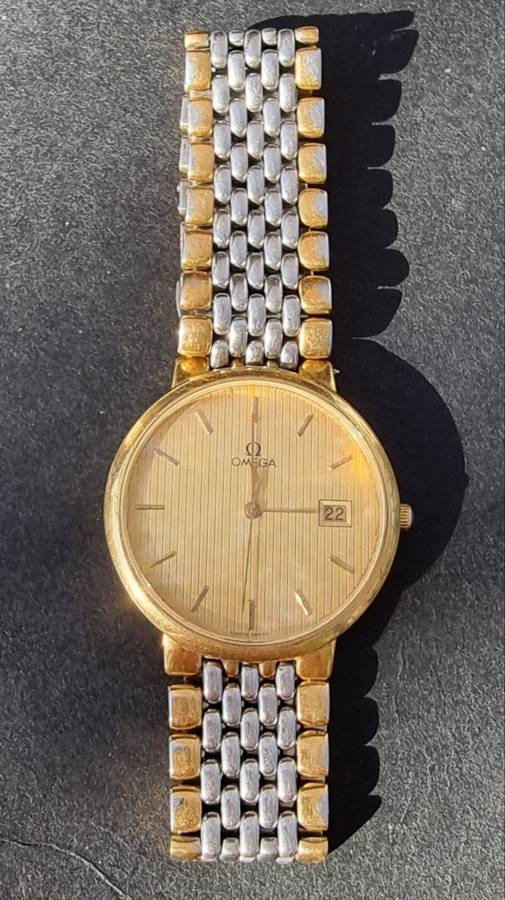 "PERFECT WORKING CONDITION"`OMEGA` De Ville Men`s  Gold Two Tone Watch. (Genuine)