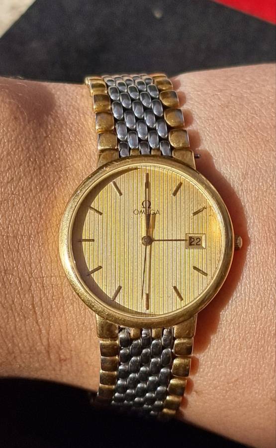 "PERFECT WORKING CONDITION"`OMEGA` De Ville Men`s  Gold Two Tone Watch. (Genuine)