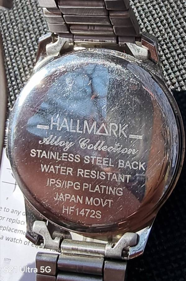 Hallmark Gents Silver Bracelet White Dial Watch