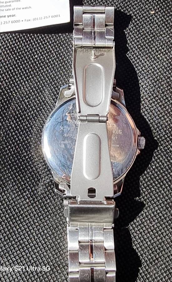 Hallmark Gents Silver Bracelet White Dial Watch