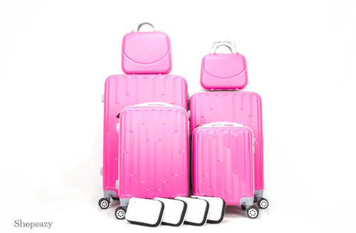 Luxury ABS Lightweight Design 10 Piece Luggage Set-Strip