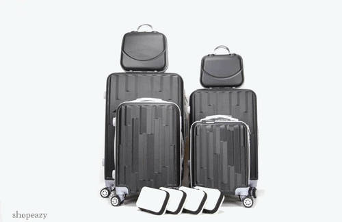 Luxury ABS Lightweight Design 10 Piece Luggage Set-Strip
