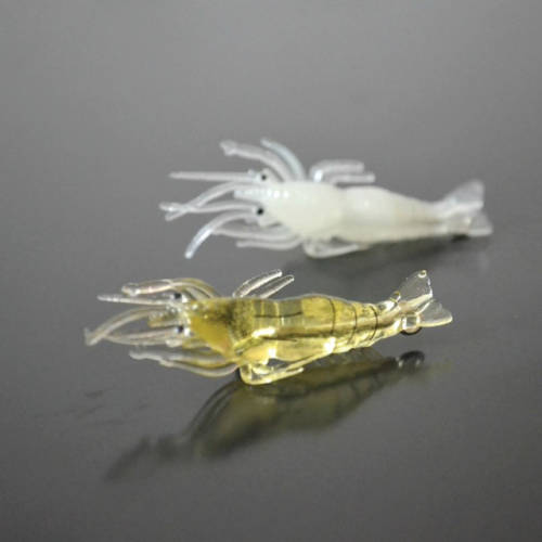 5 cm Shrimp bait soft glow grass shrimp hook day night Fishing hooks Lot 3 units