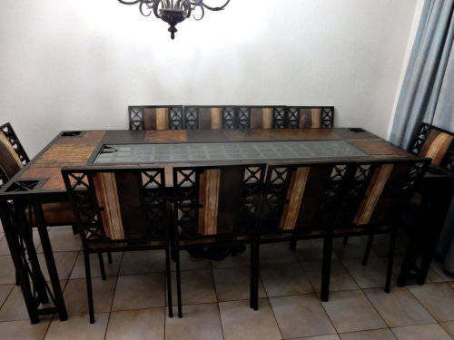 BARGAIN - Dining Room / Patio Suite - 10 seater Steel and Slate Top