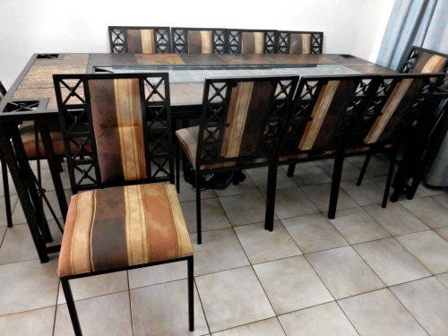 BARGAIN - Dining Room / Patio Suite - 10 seater Steel and Slate Top