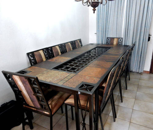 BARGAIN - Dining Room / Patio Suite - 10 seater Steel and Slate Top