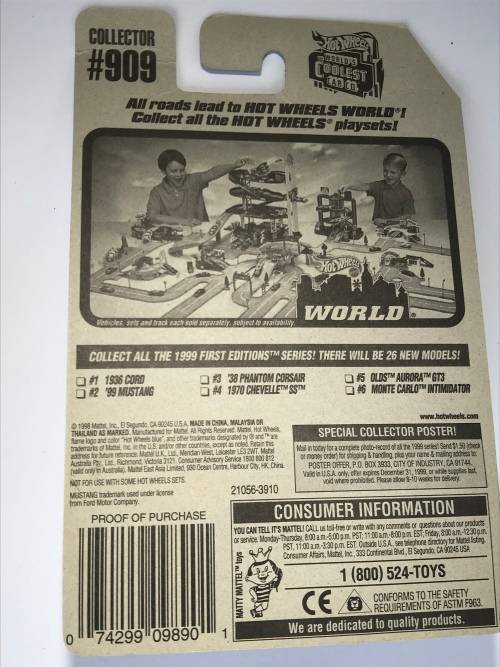 1999 HOT WHEELS #909 FIRST EDITIONS - 99 MUSTANG