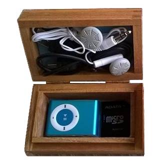 MP3 PLAYER 4GB in UNIQUE WOODEN BOX