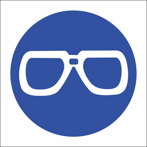 MV1 (Abs Plastic) - Eye Protection Safety Sign - 150x150mm