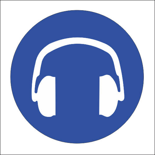MV4 (Abs Plastic) - Hearing Protection Safety Sign - 150x150mm