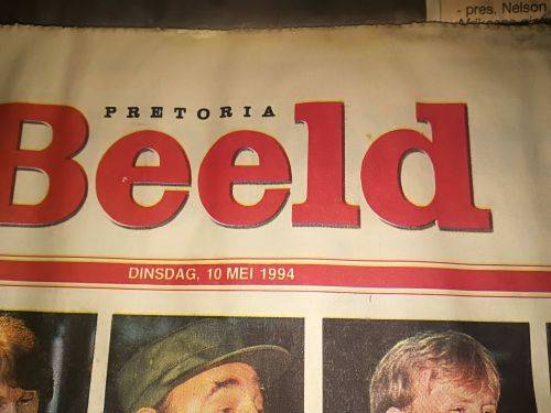 Own a piece of history - two Beeld newspapers reporting on the Mandela inauguration