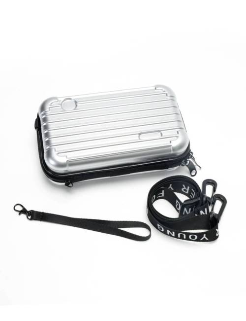 Silver Crossbody Cellphone Bag for Men