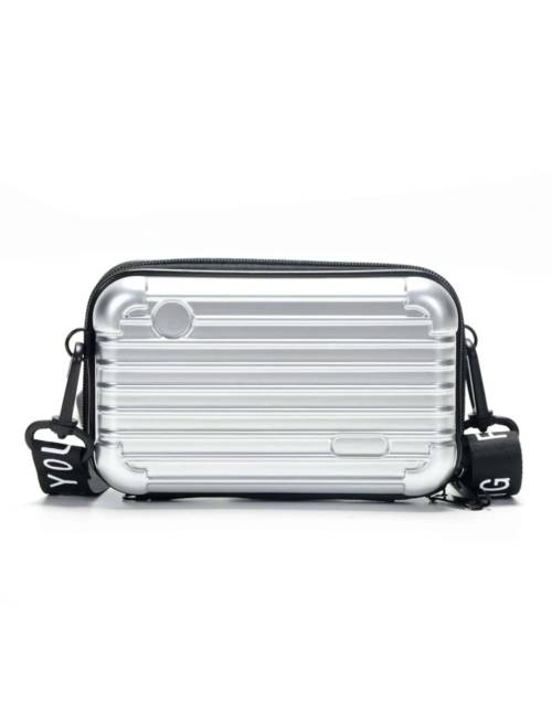 Silver Crossbody Cellphone Bag for Men