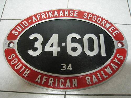SOUTH AFRICAN RAILWAYS NUMBERPLATE **** R1 Start No reserve