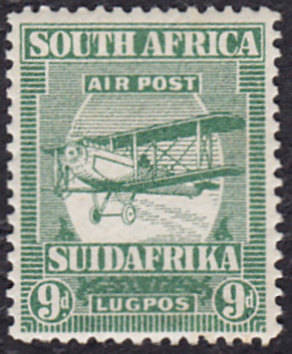 UNION : 1925, AIRMAIL 9d (**MINT)