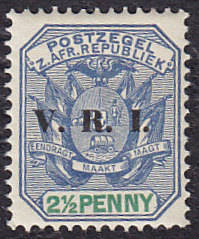 TRANSVAAL : 1900, VRI OVERPRINT (2 1/2d) **MINT